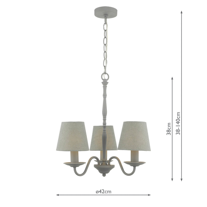 Load image into Gallery viewer, Dar Lighting JOA0339 Joanna 3lt Pendant Grey C/W Grey Shades - 35183
