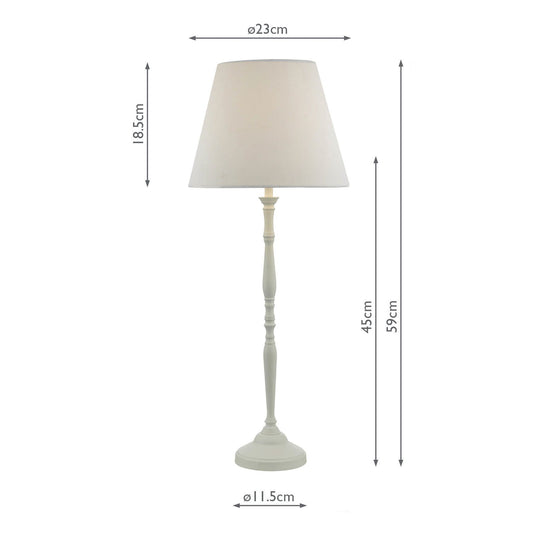 Dar Lighting JOA422 Joanna Table Lamp White complete with Shade - 21867