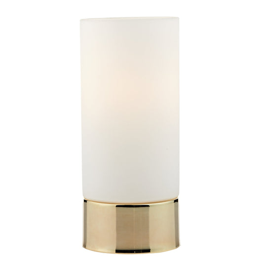 Dar Lighting JOT4035 Jot Touch Table Lamp Gold complete with Glass Shade - 20085