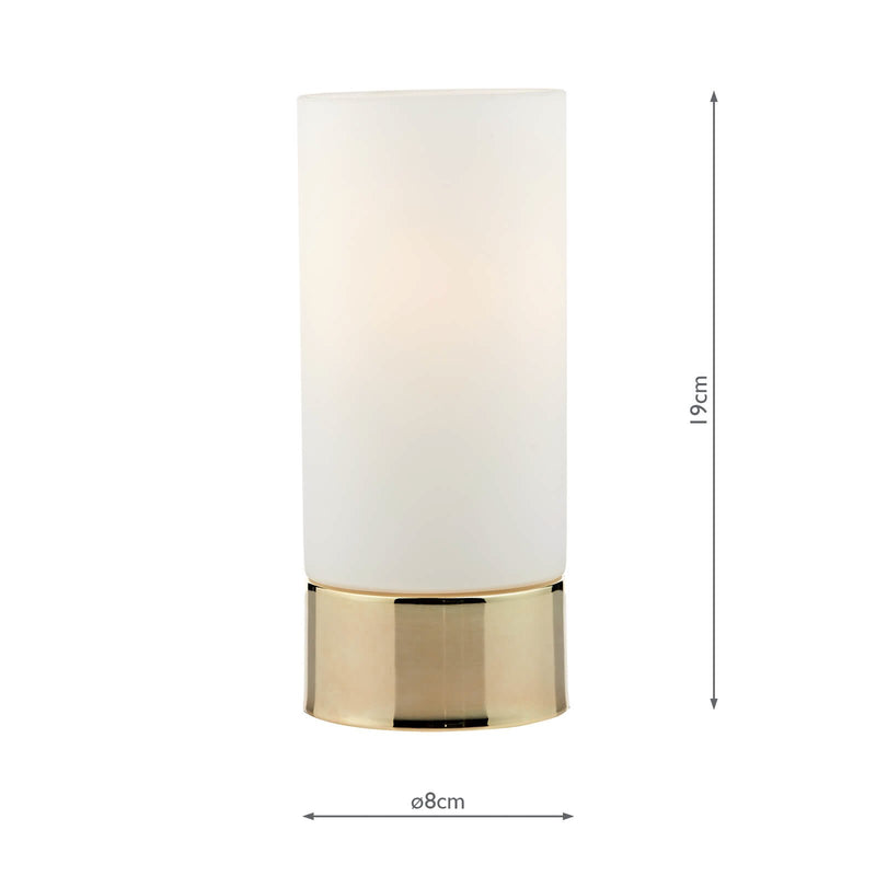 Load image into Gallery viewer, Dar Lighting JOT4035 Jot Touch Table Lamp Gold complete with Glass Shade - 20085
