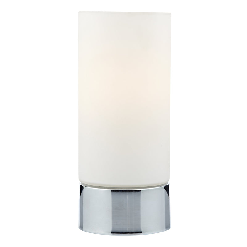 Load image into Gallery viewer, Dar Lighting JOT4050 Jot Touch Table Lamp Polished Chrome complete with Glass Shade - 20084
