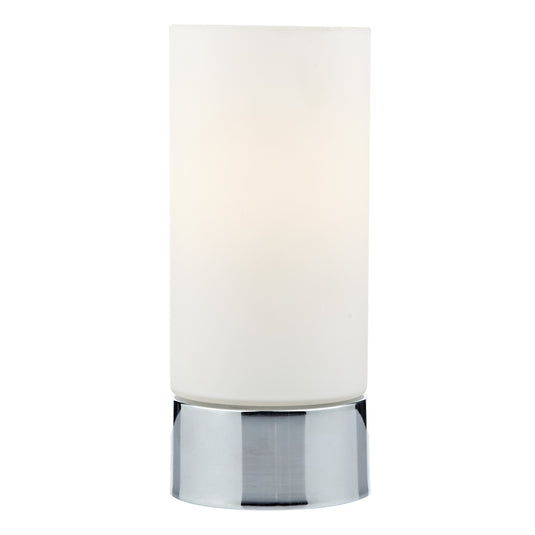 Dar Lighting JOT4050 Jot Touch Table Lamp Polished Chrome complete with Glass Shade - 20084