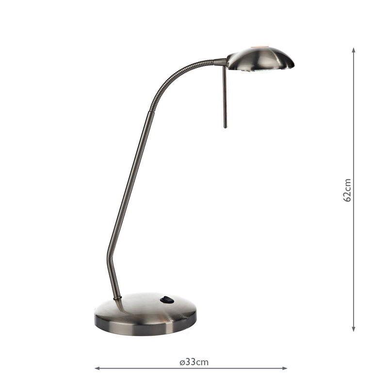 Load image into Gallery viewer, Dar Lighting JOU4046 Journal Table Lamp Satin Chrome - 8504

