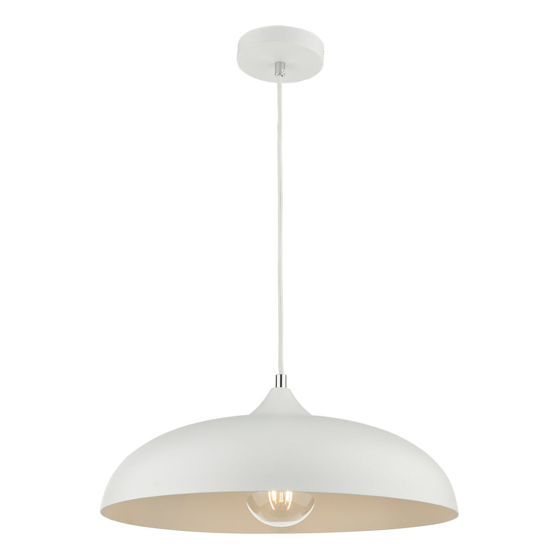 Load image into Gallery viewer, Dar Lighting KAE012 Kaelan 1 Light Single Pendant White - 37142
