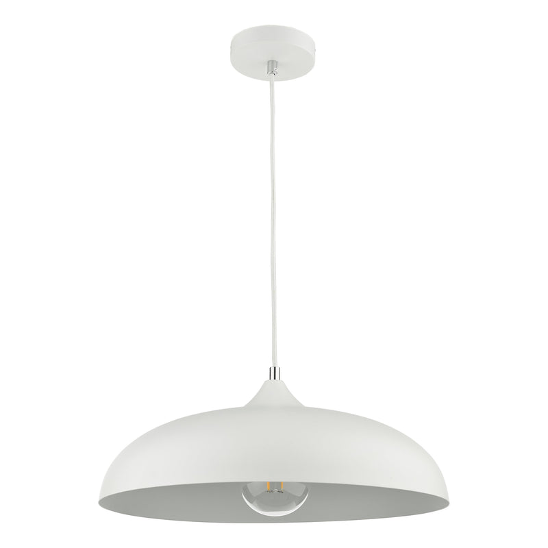 Load image into Gallery viewer, Dar Lighting KAE012 Kaelan 1 Light Single Pendant White - 37142
