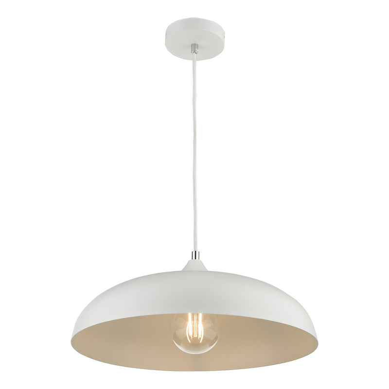 Load image into Gallery viewer, Dar Lighting KAE012 Kaelan 1 Light Single Pendant White - 37142

