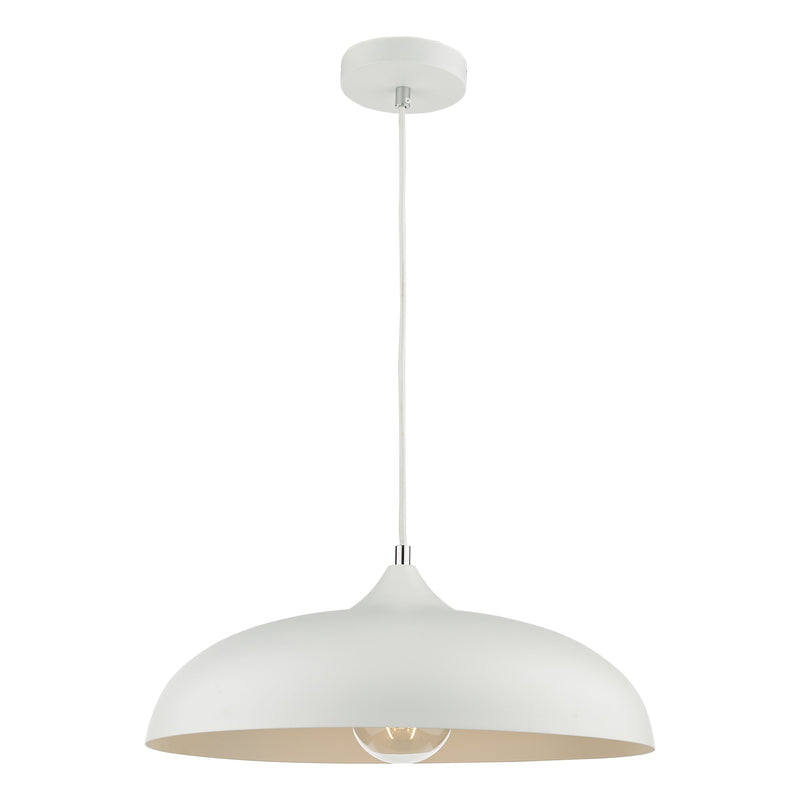 Load image into Gallery viewer, Dar Lighting KAE012 Kaelan 1 Light Single Pendant White - 37142
