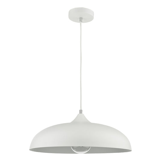 Dar Lighting KAE012 Kaelan 1 Light Single Pendant White - 37142