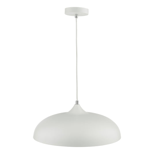 Dar Lighting KAE012 Kaelan 1 Light Single Pendant White - 37142