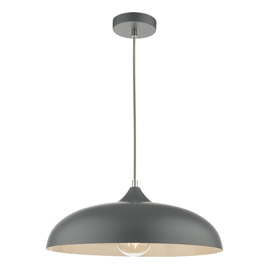 Dar Lighting KAE0137 Kaelan 1 Light Single Pendant Graphite - 37145