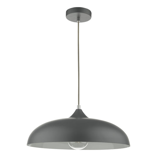 Dar Lighting KAE0137 Kaelan 1 Light Single Pendant Graphite - 37145