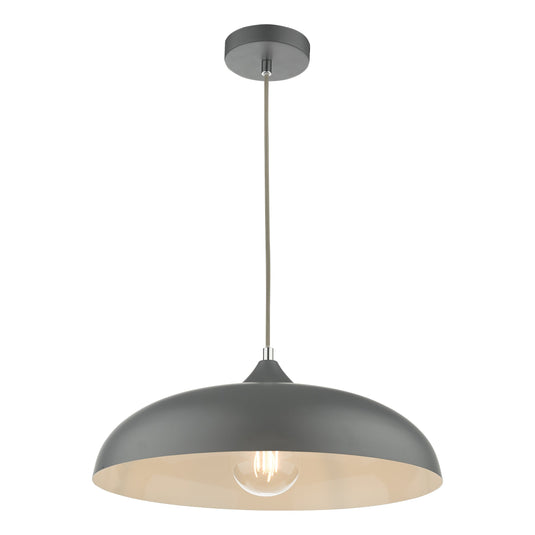 Dar Lighting KAE0137 Kaelan 1 Light Single Pendant Graphite - 37145