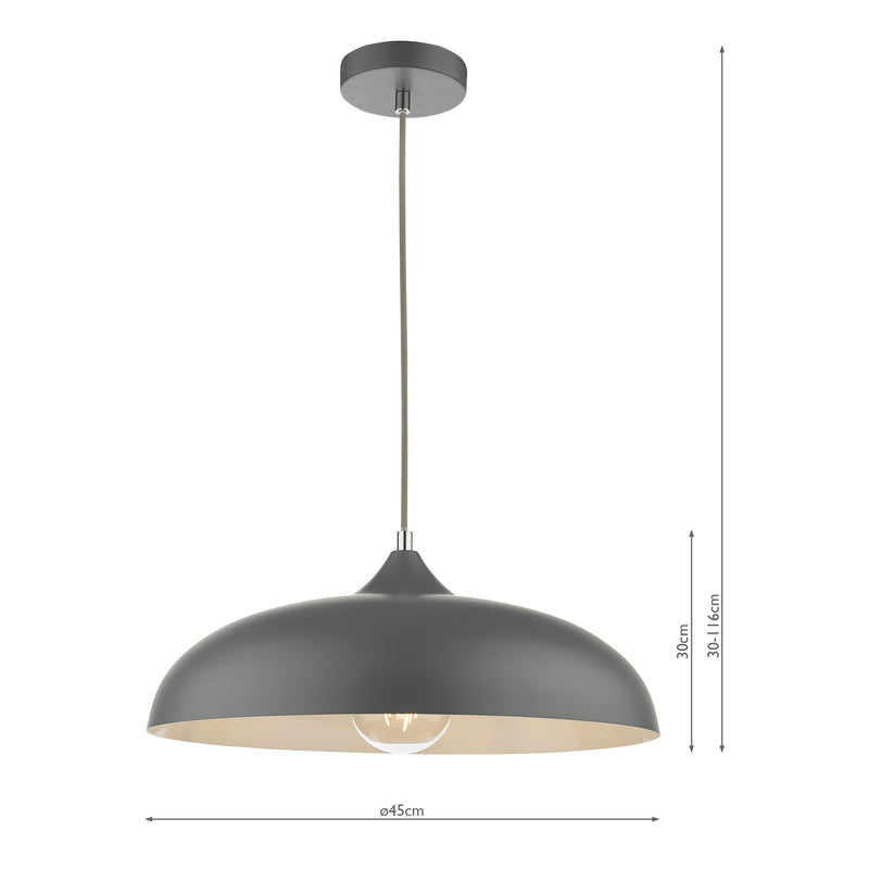 Load image into Gallery viewer, Dar Lighting KAE0137 Kaelan 1 Light Single Pendant Graphite - 37145

