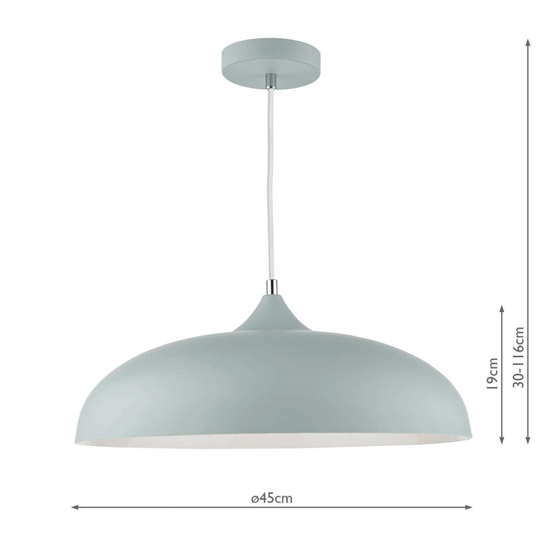 Load image into Gallery viewer, Dar Lighting KAE0139 Kaelan 1 Light Pendant Soft Matt Grey - 37146
