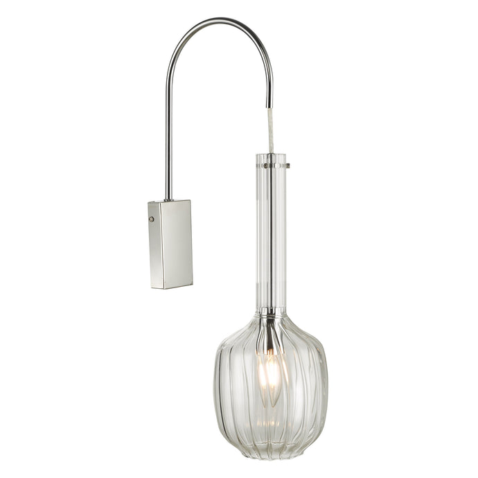 Dar Lighting KAS0708 Eifel Single Wall Light Clear Glass & Polished Chrome - 37148