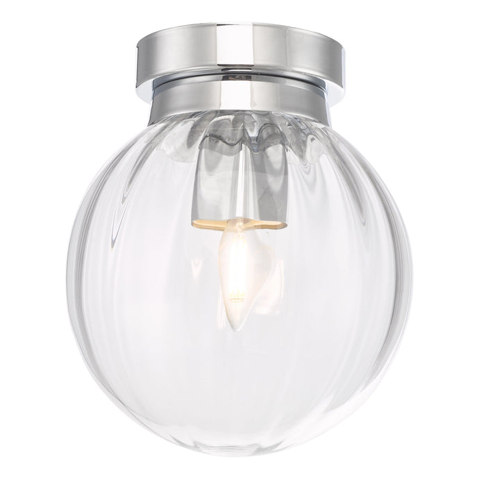 Dar Lighting KAV0150 Kavi Flush Polished Chrome Glass IP44 - 27128
