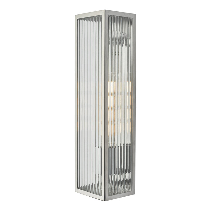 Dar Lighting KEE5044 Keegan 1 Light Wall Light Polished Stainless Steel IP44 - 24803