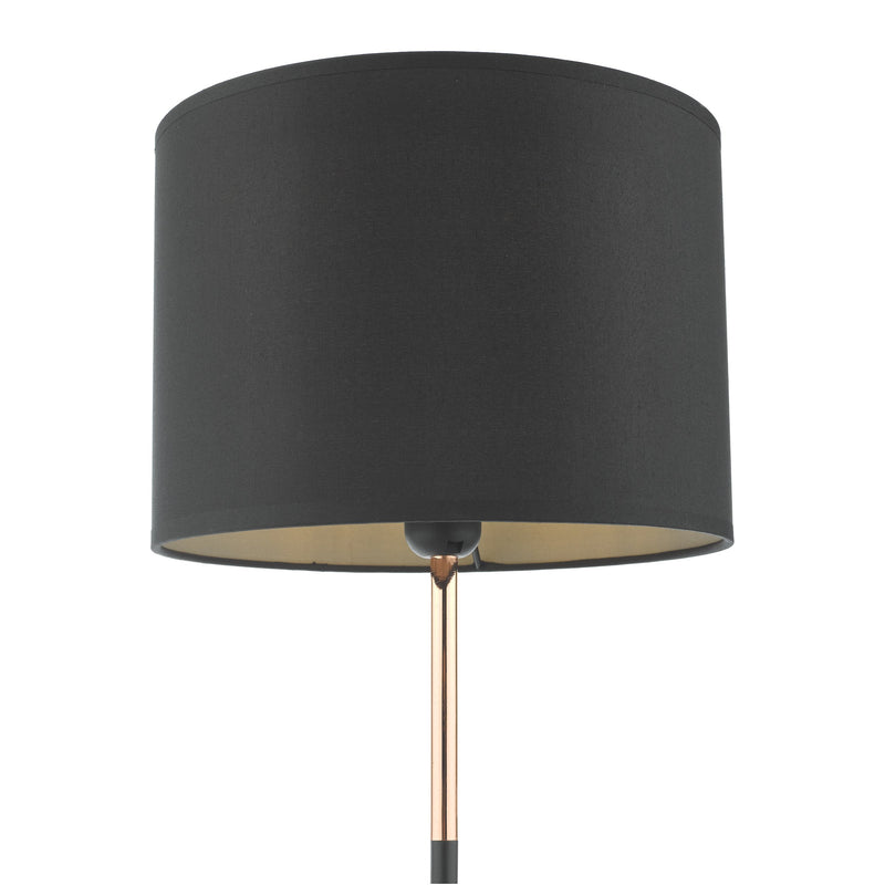 Load image into Gallery viewer, Dar Lighting KEL4264 Kelso 1 Light Table Lamp Matt Black Polished Copper With Shade - 37149
