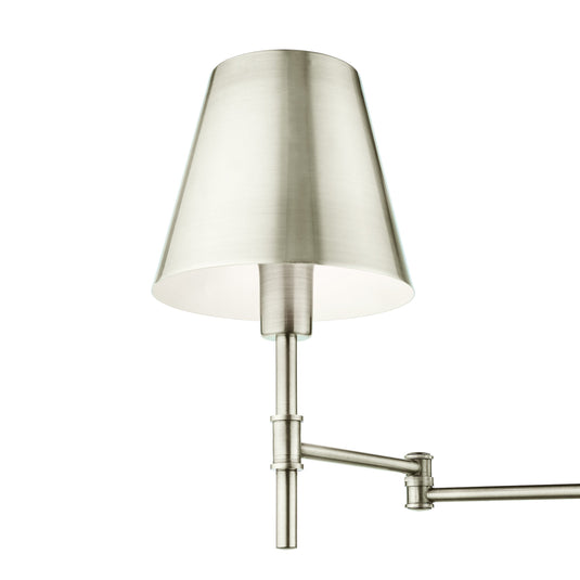 Dar Lighting KEN0738 Kensington 1 Light Swing Arm Wall Light Polished Nickel - 36948