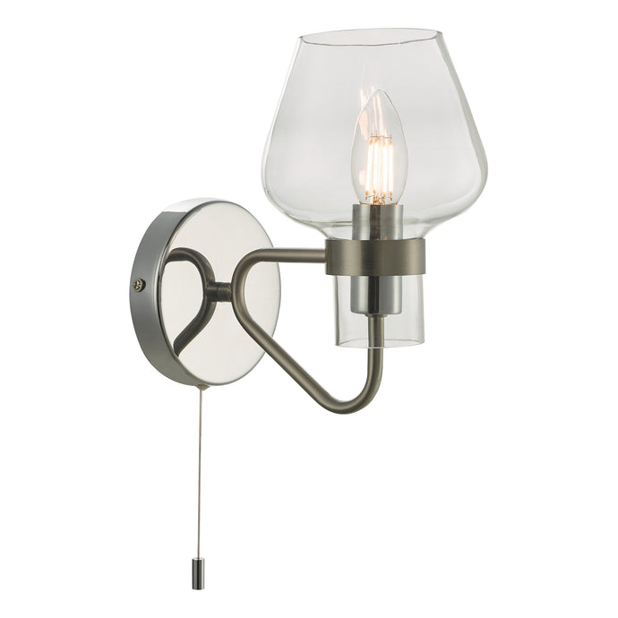 Dar Lighting KET0746 Keta 1 Light Wall Light Satin Chrome - 35193