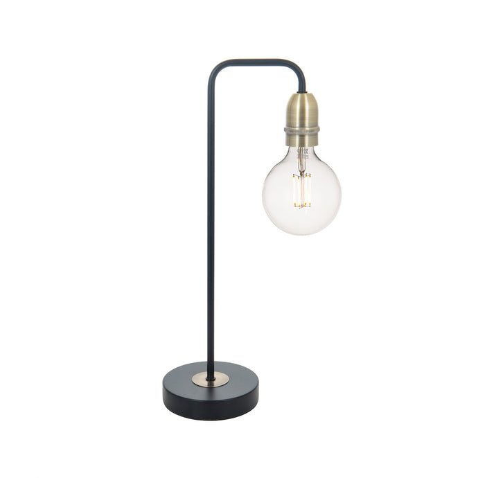 Dar Lighting KIE4222 Kiefer Table Lamp Black & Antique Brass - 25827