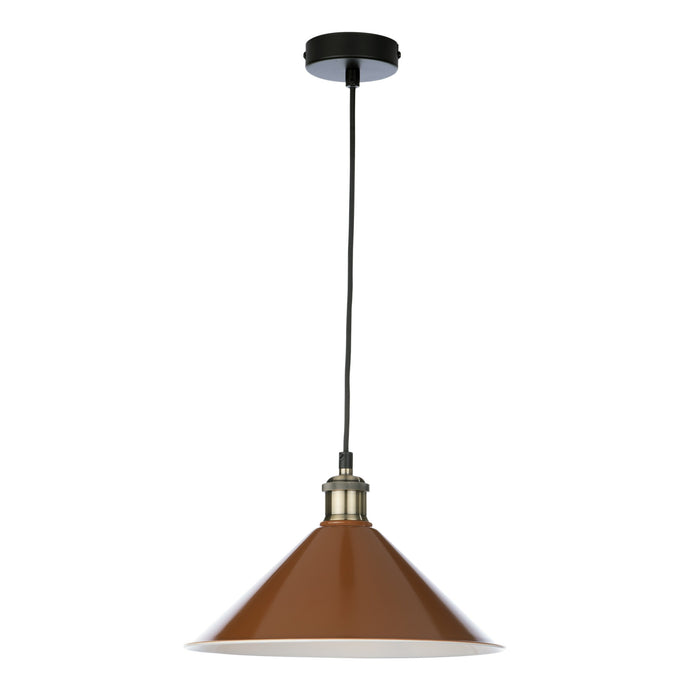 Dar Lighting KIN6531 Kinsley 1 Light Easy Fit Metal Shade Gloss Rust/Umber 30cm - 36952