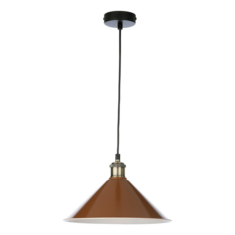 Load image into Gallery viewer, Dar Lighting KIN6531 Kinsley 1 Light Easy Fit Metal Shade Gloss Rust/Umber 30cm - 36952
