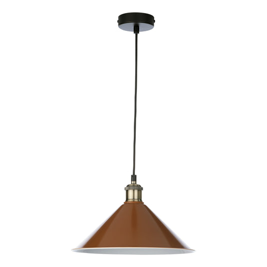Dar Lighting KIN6531 Kinsley 1 Light Easy Fit Metal Shade Gloss Rust/Umber 30cm - 36952