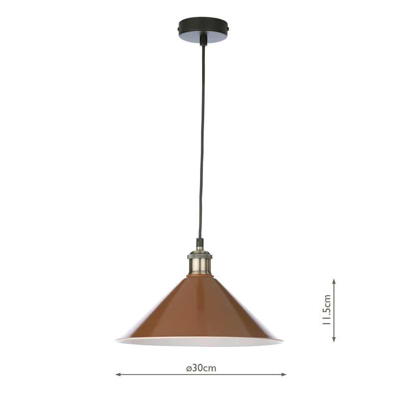 Load image into Gallery viewer, Dar Lighting KIN6531 Kinsley 1 Light Easy Fit Metal Shade Gloss Rust/Umber 30cm - 36952
