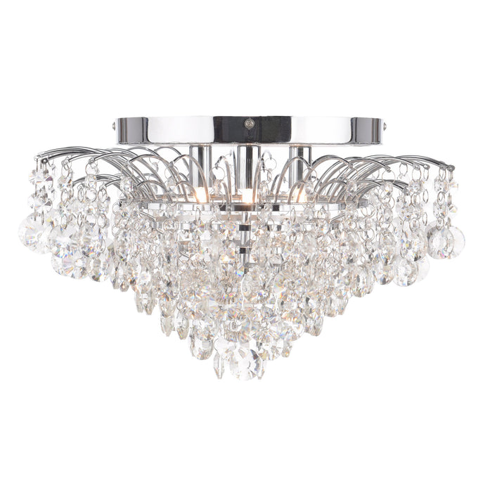 Dar Lighting KIR5250 Kiruna 3lt Flush Crystal & Polished Chrome - 36953
