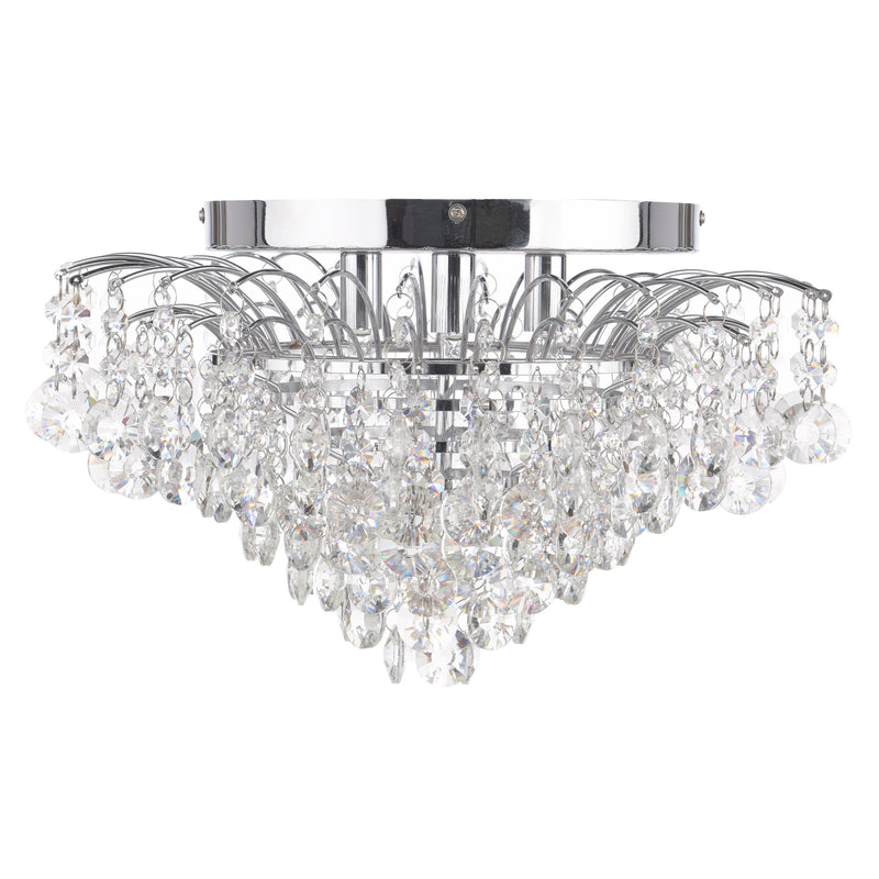 Load image into Gallery viewer, Dar Lighting KIR5250 Kiruna 3lt Flush Crystal &amp; Polished Chrome - 36953
