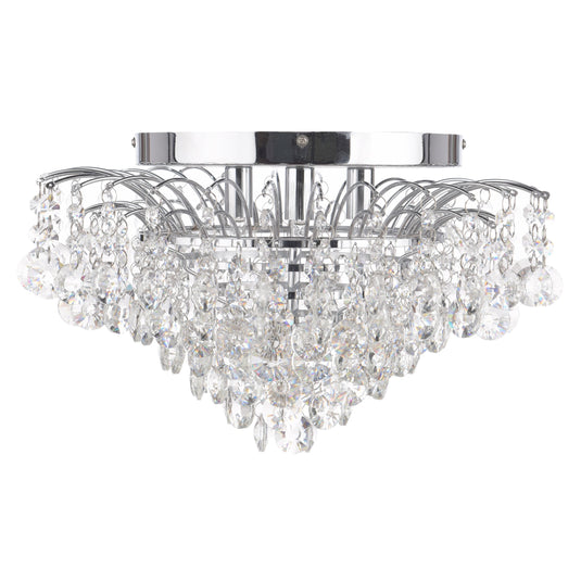 Dar Lighting KIR5250 Kiruna 3lt Flush Crystal & Polished Chrome - 36953