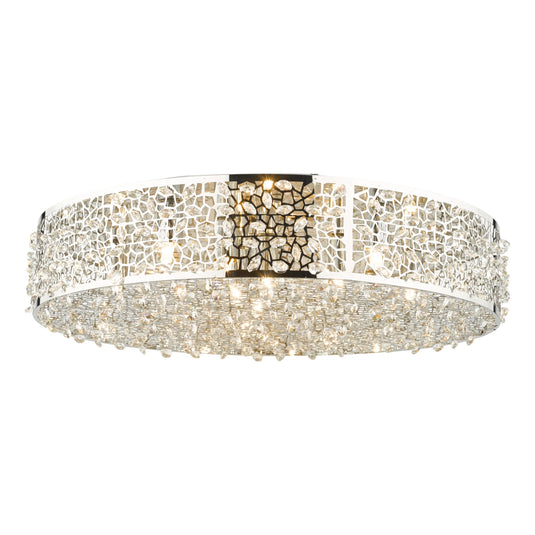 Dar Lighting KOT6450 Kotaro 6lt Flush Polished Chrome & Crystal - 23793