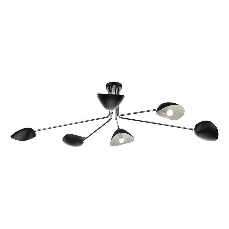 Load image into Gallery viewer, Dar Lighting KRU6422 Krug 6lt Semi Flush Black &amp; Polished Chrome - 35202
