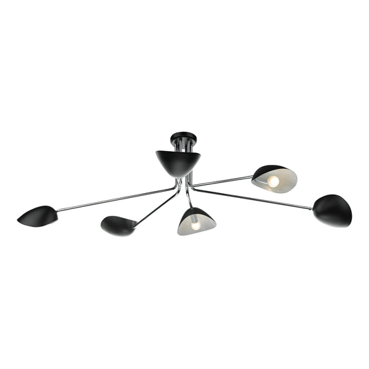 Dar Lighting KRU6422 Krug 6lt Semi Flush Black & Polished Chrome - 35202