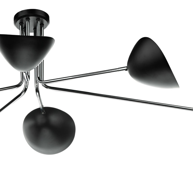 Load image into Gallery viewer, Dar Lighting KRU6422 Krug 6lt Semi Flush Black &amp; Polished Chrome - 35202
