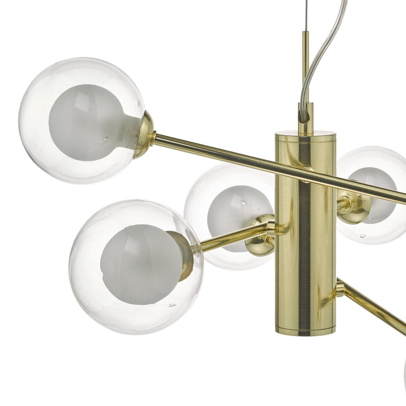 Load image into Gallery viewer, Dar Lighting KUM0635 Kumara 6lt Pendant Gold &amp; Glass - 35203
