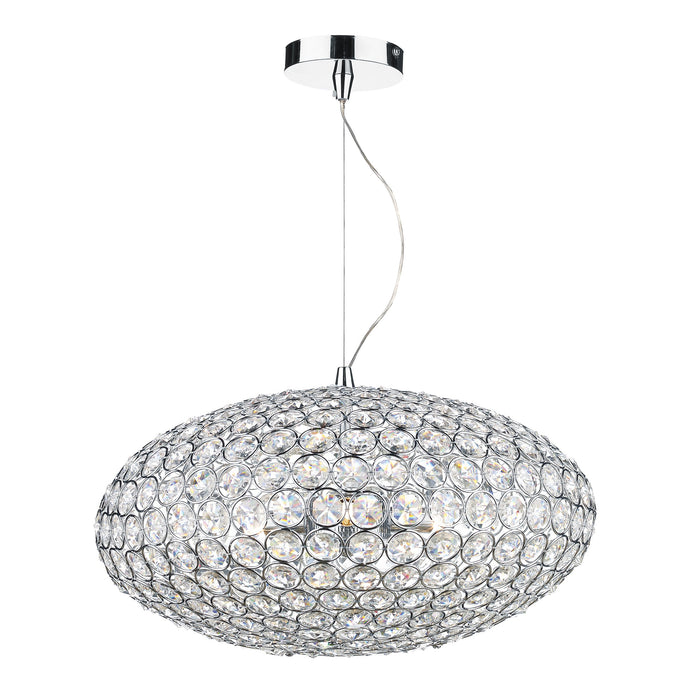 Dar Lighting KYR0350 Kyrie 3 Light Pendant Polished Chrome & Crystal - 35204