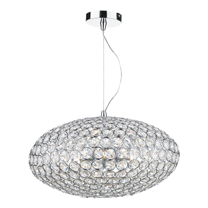 Load image into Gallery viewer, Dar Lighting KYR0350 Kyrie 3 Light Pendant Polished Chrome &amp; Crystal - 35204

