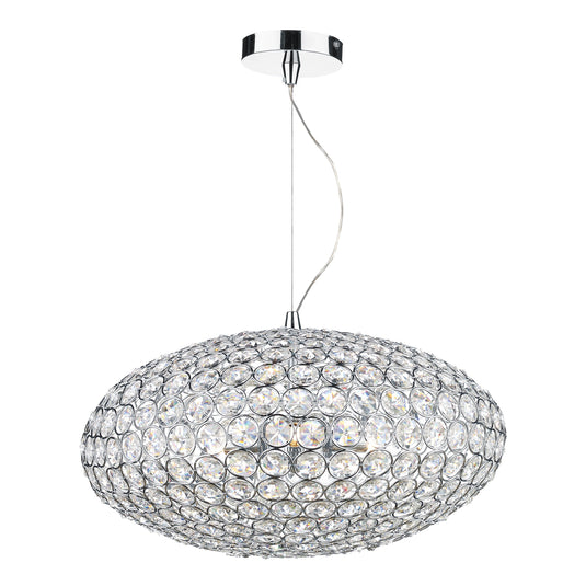 Dar Lighting KYR0350 Kyrie 3 Light Pendant Polished Chrome & Crystal - 35204