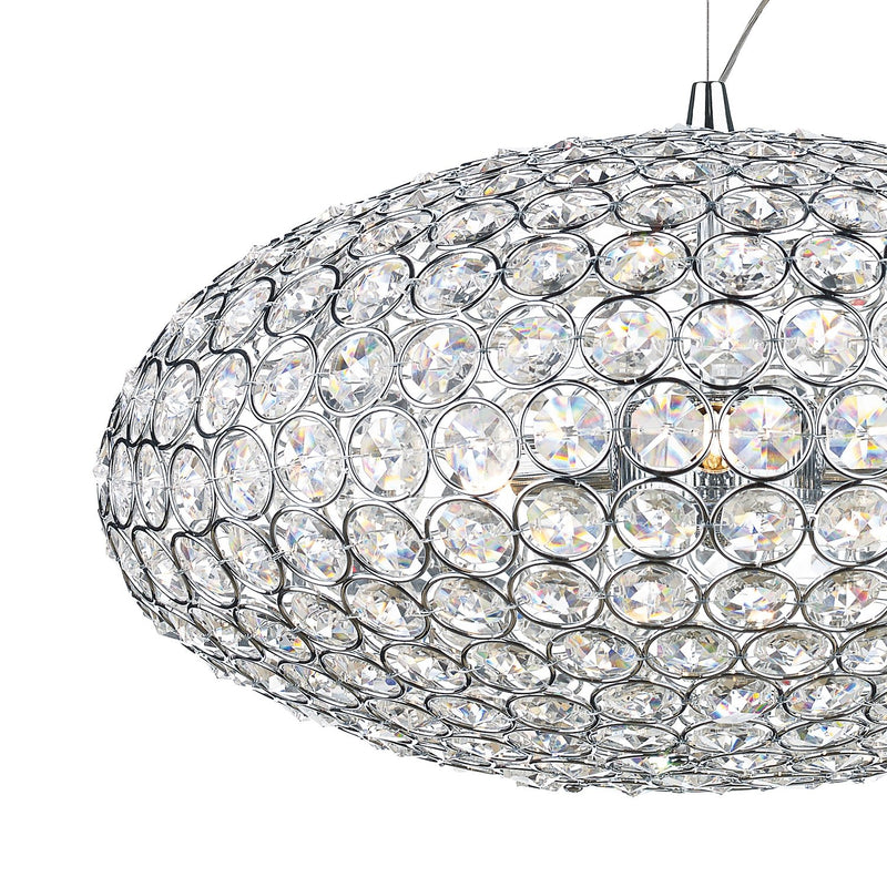 Load image into Gallery viewer, Dar Lighting KYR0350 Kyrie 3 Light Pendant Polished Chrome &amp; Crystal - 35204
