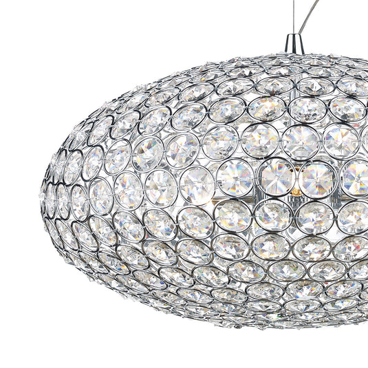 Dar Lighting KYR0350 Kyrie 3 Light Pendant Polished Chrome & Crystal - 35204