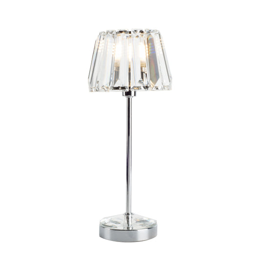Laura Ashley LA3437199-Q Capri Small Table Lamp Polished Chrome With Crystal Glass Shade