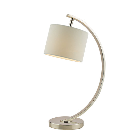 Laura Ashley LA3518816-Q Noah Brushed Chrome 1 Light Table Lamp with White Shade
