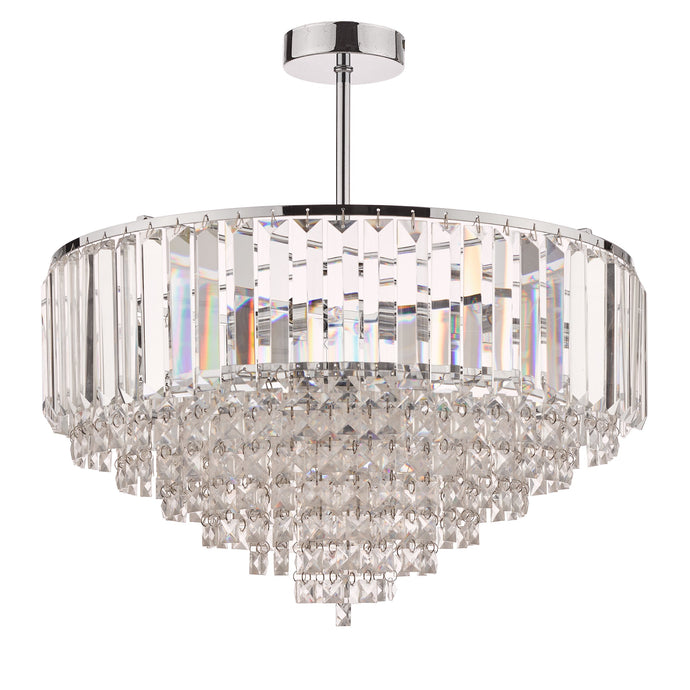 Laura Ashley LA3566049-Q Vienna Crystal & Polished Chrome 5 Light Semi Flush Ceiling Light