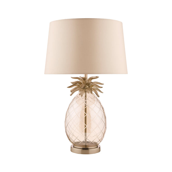 Laura Ashley LA3702785-Q Pineapple Champagne Cut Glass Table Lamp with Taupe Shade