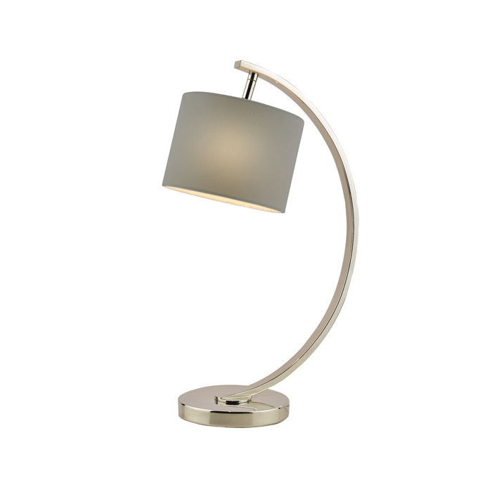 Laura Ashley LA3714977-Q Noah Polished Nickel 1 Light Table Lamp with Grey Shade