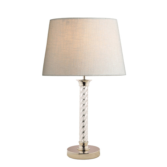 Laura Ashley LA3724945-Q Louis Twisted Glass Polished Nickel Column Table Lamp Base Only
