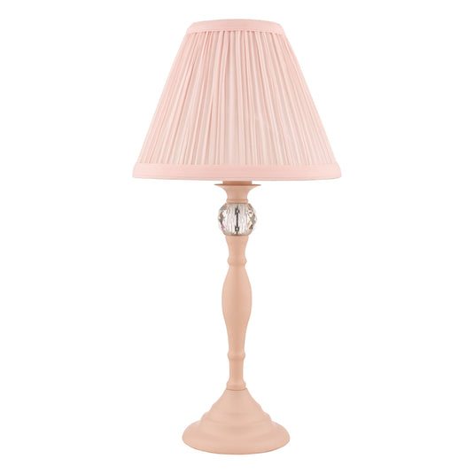 Laura Ashley LA3724950-Q Ellis Satin-Painted Spindle Table Lamp with Blush Shade