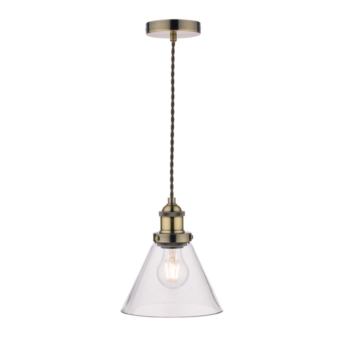 Laura Ashley LA3727730-Q Isaac Antique Brass 1 Light Pendant Ceiling Light